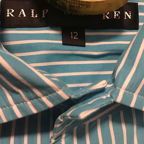 Ralph Lauren Black Label Women’s Button Up Shirt Striped Blue/White - Picture 7 of 10